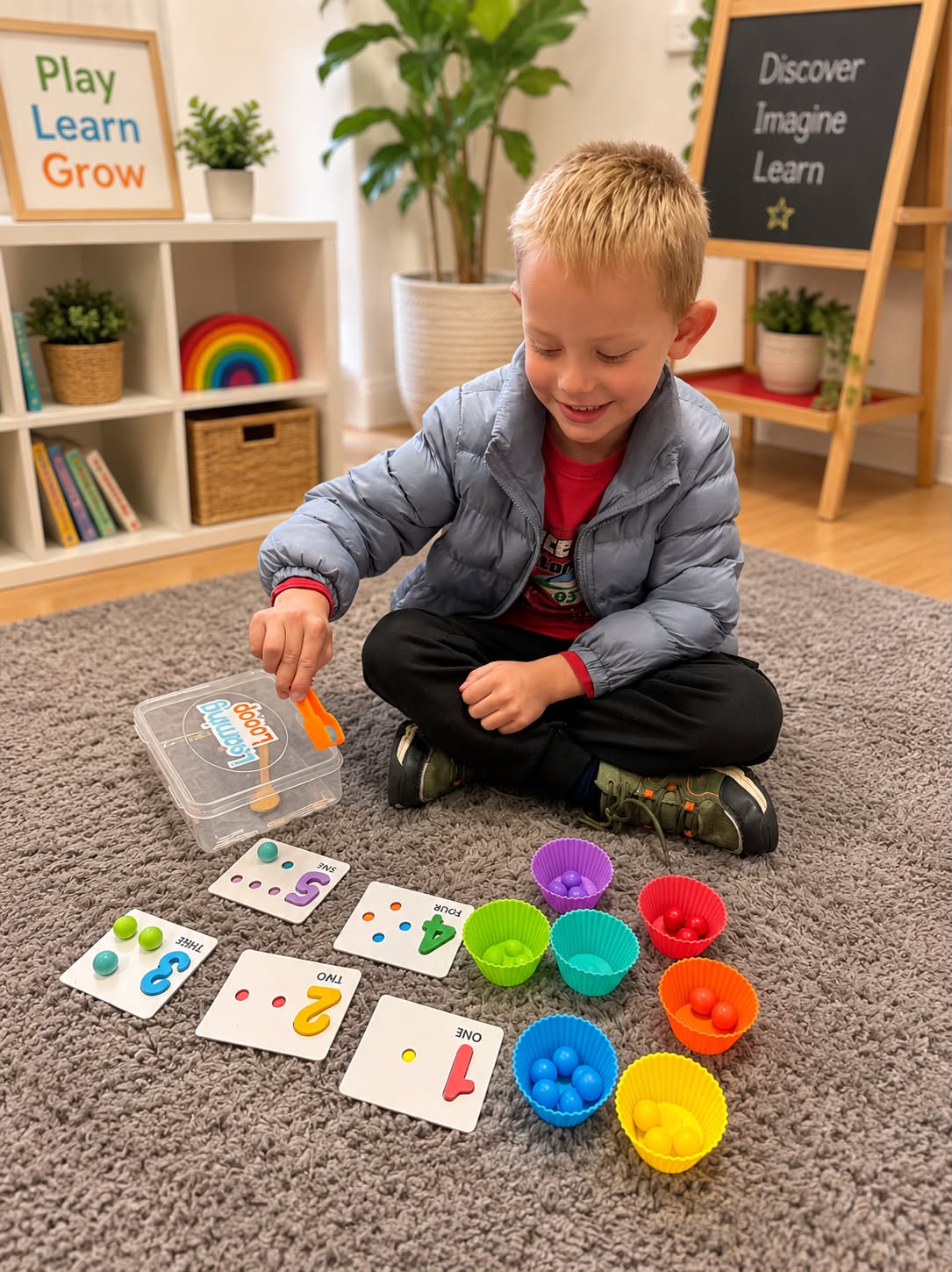 Wooden Number Counting Game Set